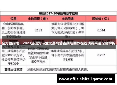 全方位指南:2023法国对波兰比赛高清直播与回放在线观看渠道深度解析 全方位指南:2023法国对波兰比赛高清直播与回放在线观看渠道深度解析